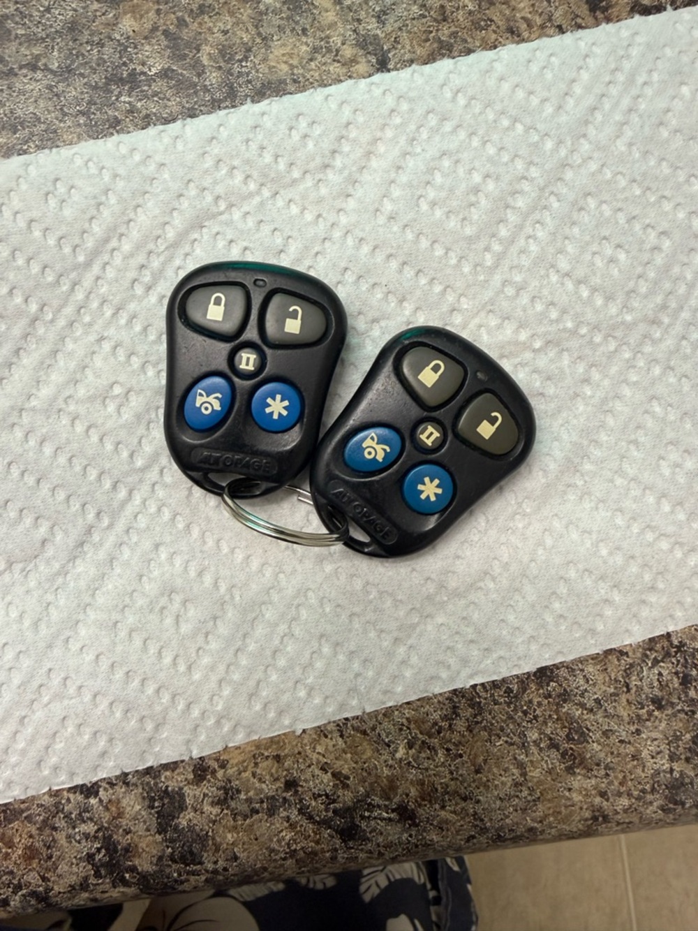 Black and Blue Universal Key Fob Remote Pair AutoPage XT-33 (FCC ID: H50T21)